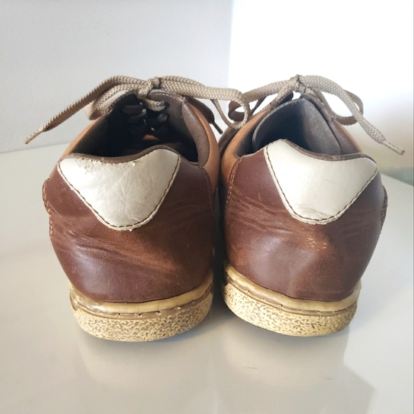 Rieker Casual Leather Lace Up Shoe Tan Brown Beige Men's Size 42 - Picture 4 of 9